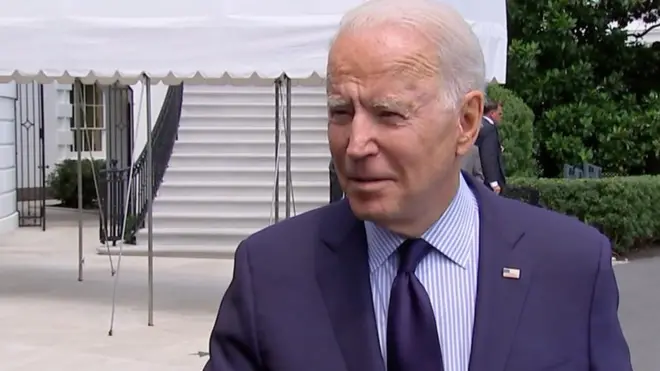 President Biden speaking to reporter