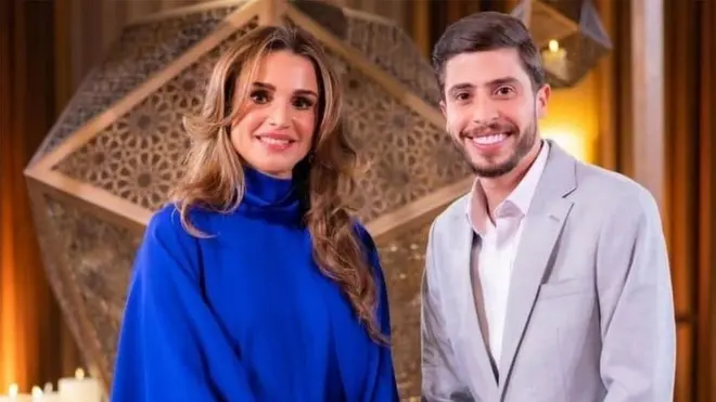 صورة الملكة رانيا مع محمد نبيل