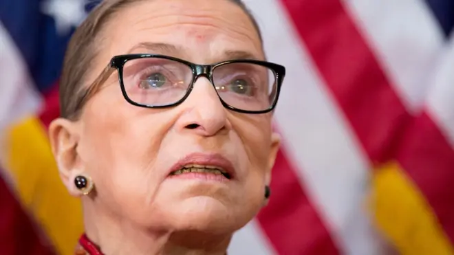 US Supreme Court Justice Ruth Bader Ginsburg participates in an annual Women's History Month reception hosted by Pelosi in Washington DC, in 2015