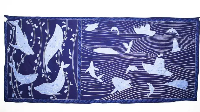 Meski menabrak pakem teknis batik tulis tradisional, tema kerusakan laut diangkat dalam tugas akhir seorang mahasiswa ISI, Yogyakarta.