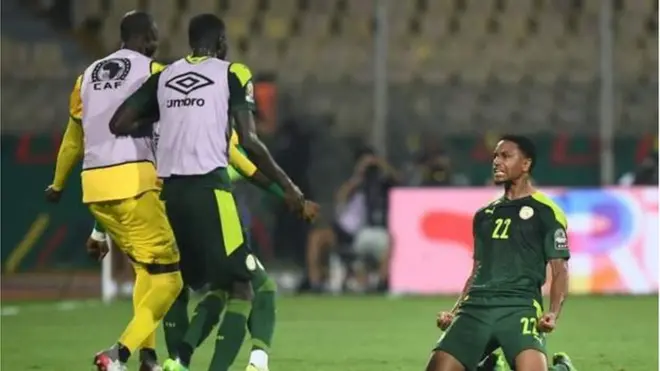 Senegal first goal celebration