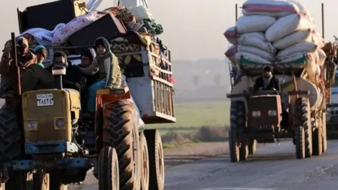 كلما اشتدت المعارك اضكر المدنيون للنزوح