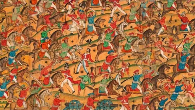 पोलिलूर की लड़ाई को उकेरनी वाली पेंटिंग