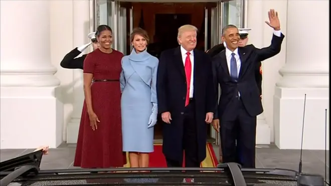 Дональд Трамп и Барак Обама с супругами