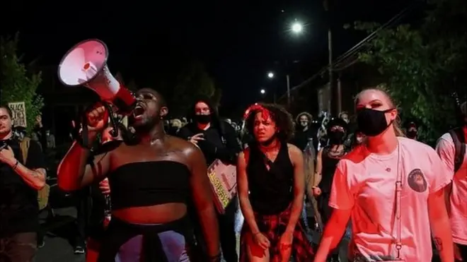 Protest in Portland against police violence and inequality, 2 September