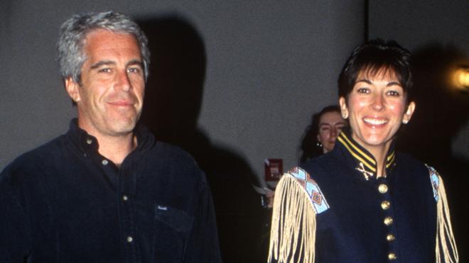 Jeffrey Epstein and Ghislaine Maxwell attend Batman Forever/R. McDonald Event on 13 June 1995