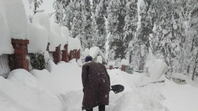 انڈیا کے زیر انتظام کشمیر، برفباری