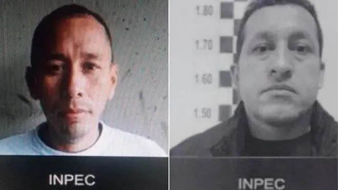 The Colombian prison service released a photo of the two fugitives who escaped on Saturday