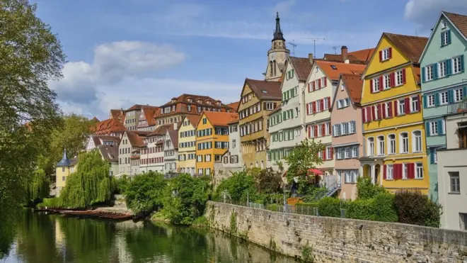 Casas à beira do Rio Neckar,Tübingen