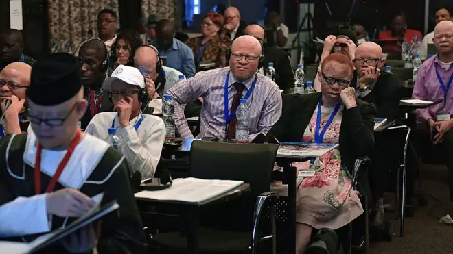 Des albinos à Dar es Salam (Tanzanie) à la conférence des Nations-Unies pour les albinos en 2016.