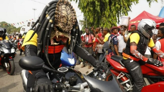 Stunt performers at the biker event are among the biggest attraction at the carnival