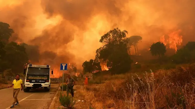 Kebakaran hutan melanda kawasan Messina di Sisilia, Italia selatan, bulan lalu.