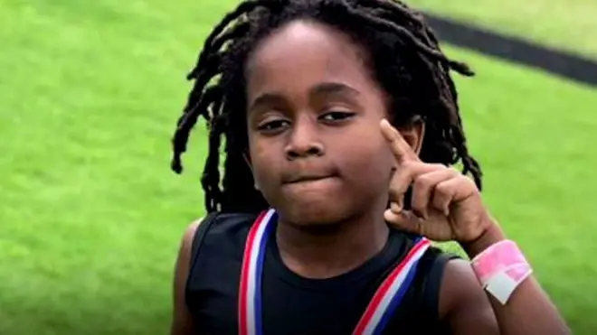 Rudolph ‘Blaze’ Ingram mwenye umri wa miaka 7 anaweza kukimbia 100m kwa sekundi 13,48
