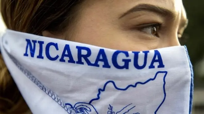 A group of people called "Autoconvocados" protest in Managua, Nicargua, 03 July 2018.