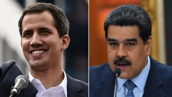 Juan Guaidó y Nicolás Maduro