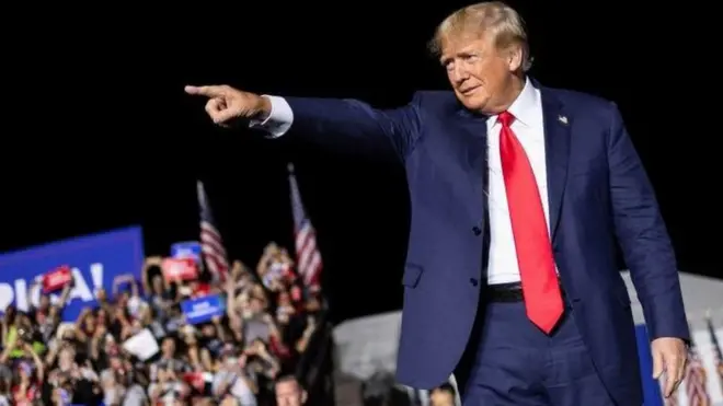Trump at a rally on 8 October