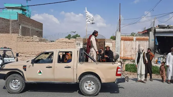 Taliban fighters in Laghman province on 15 August 2021