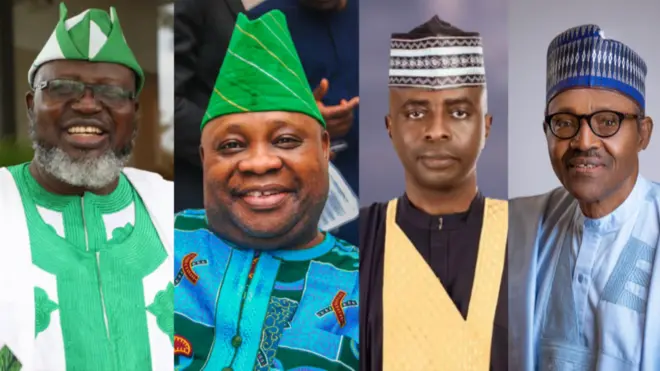 Buhari, Adeleke, Razak Atunwa, Shittu: Politicians wey dey face certificate kwanta