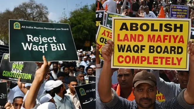 वक़्फ़ बोर्ड के पक्ष और विपक्ष में लोग