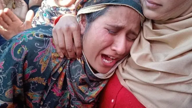 غم میں ڈوبے غلام حسین کے گھر والے