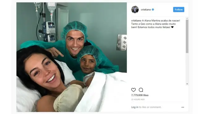 Christiano Ronaldo has welcomed his fourth child into the world with his girlfriend, Georgina Rodriquez.