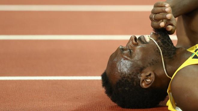 Usain Bolt en la última competencia de su carrera.