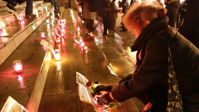 Акция памяти у здания КГБ в Минске