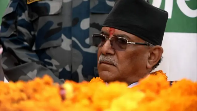 गोरखा जिल्ला सिरानचोक गाउँपालिकामा प्रचण्ड।