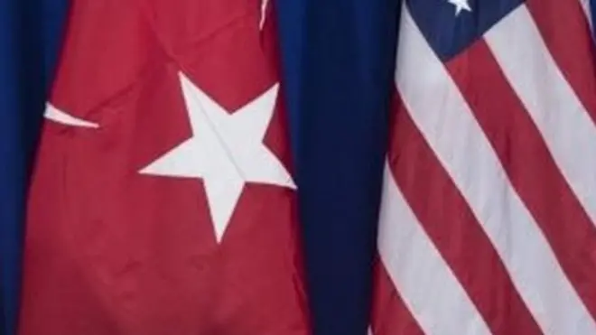 پرچم آمریکا و ترکیه