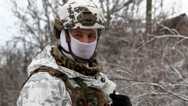 A serviceman of Ukrainian Military Forces