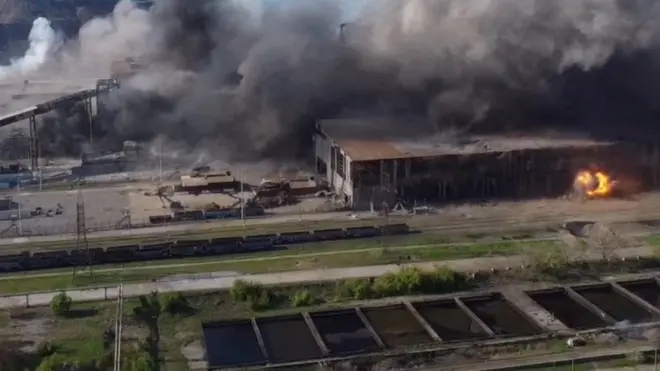 Azovstal steel plant under attack
