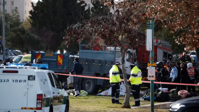 Images showed a tipper truck with bullet holes in the windscreen