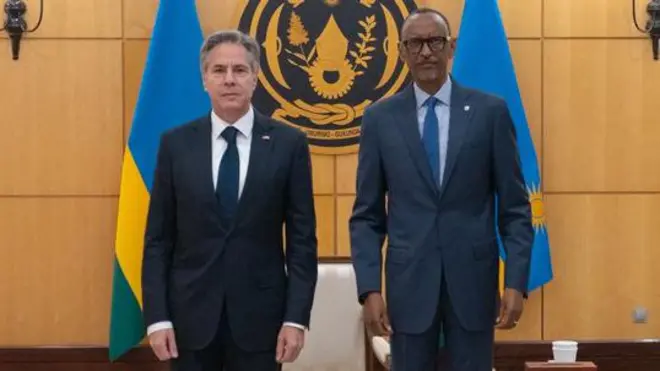 Antony Blinken na Paul Kagame 