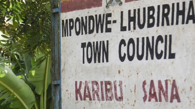 A sign of Mpondwe-Lhubiriha Town Council
