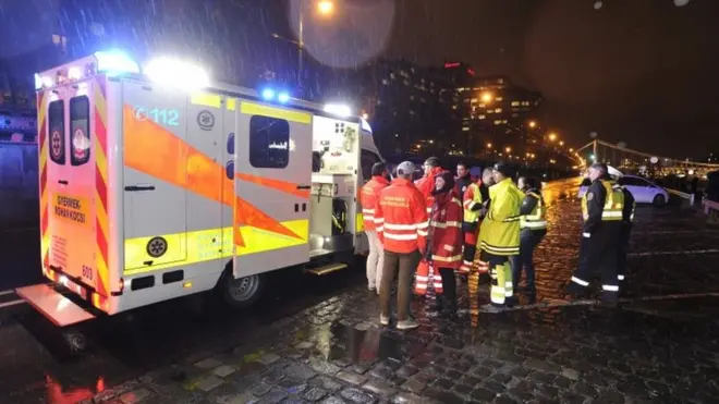 29일 헝가리 수도 부다페스트 다뉴브 강에서 한국인 단체 관광객이 탄 유람선이 전복돼 강물 속으로 침몰했다