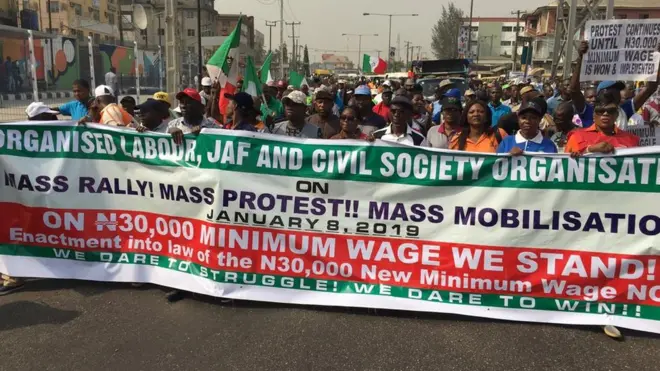 Lagos NLC members protest