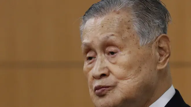 Tokyo 2020 President Yoshiro Mori looks on during a press conference in Tokyo, Japan, 04 February 2021.
