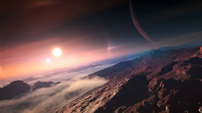 Exoplanet moon, artist's impression