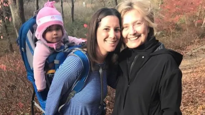 Picha ya Margot Gerster, mtoto wake na Bi Hillary Clinton