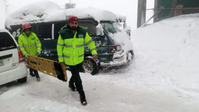 مری میں برف باری