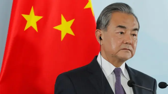 Wang Yi at a press conference in 2019