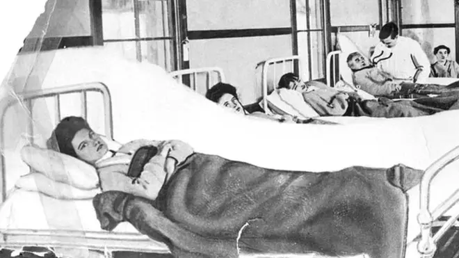 Mary Mallon, here in the foreground, never contracted typhoid herself but was responsible for spreading the disease