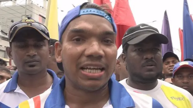 ඒකාබද්ධ විපක්ෂයේ පාද යාත්‍රාවට එක් වී සිටි පාර්ලිමේන්තු මන්ත්‍රී නාමල් රාජපක්ෂ