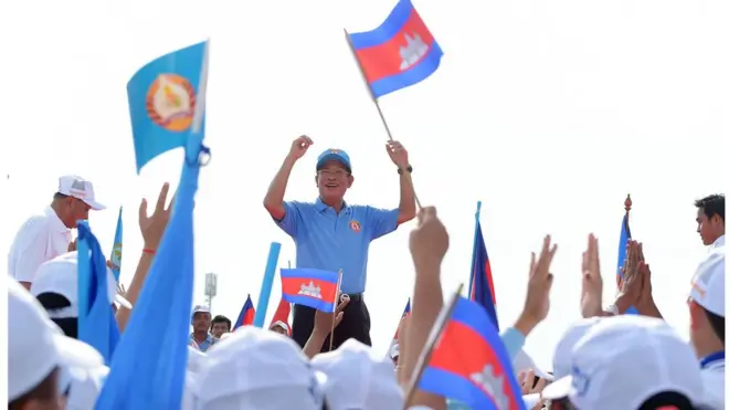 นายกรัฐมนตรีฮุนเซนหาเสียงโค้งสุดท้าย - 27 กค.