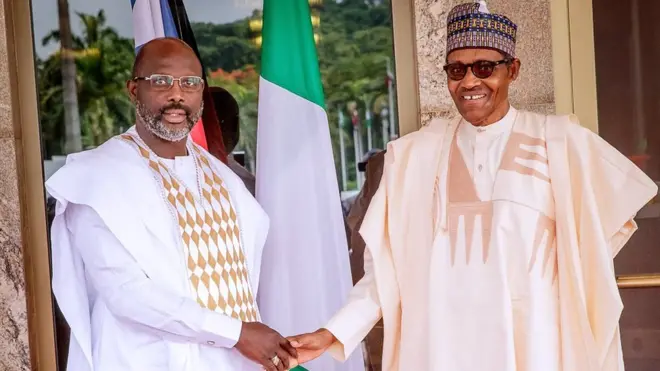 Buhari and Weah meet for Abuja