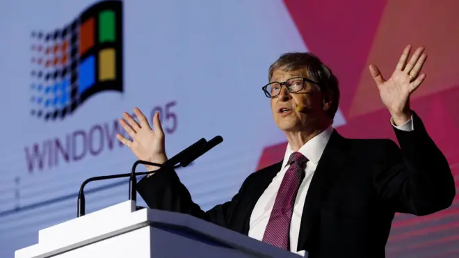 Microsoft founder Bill Gates speaks during the opening ceremony of the Reinvented Toilet Expo showcasing sewerless sanitation technology in Beijing, China November 6, 2018.