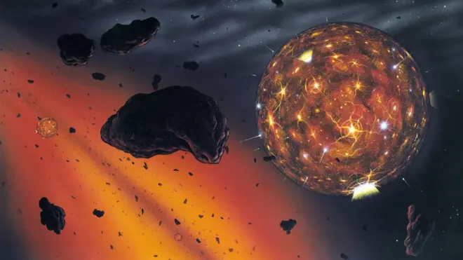 Artwork: The diamond-bearing meteorites may have come from a proto-planet in the early Solar System