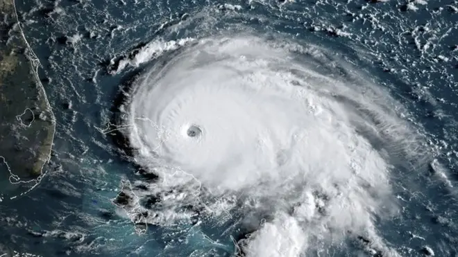 Satellite image shows Dorian as it approaches the Bahamas