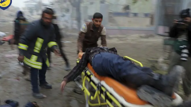 اثار قصف شرقي حلب