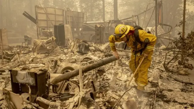 Wildfires swept through the town of Berry Creek in California